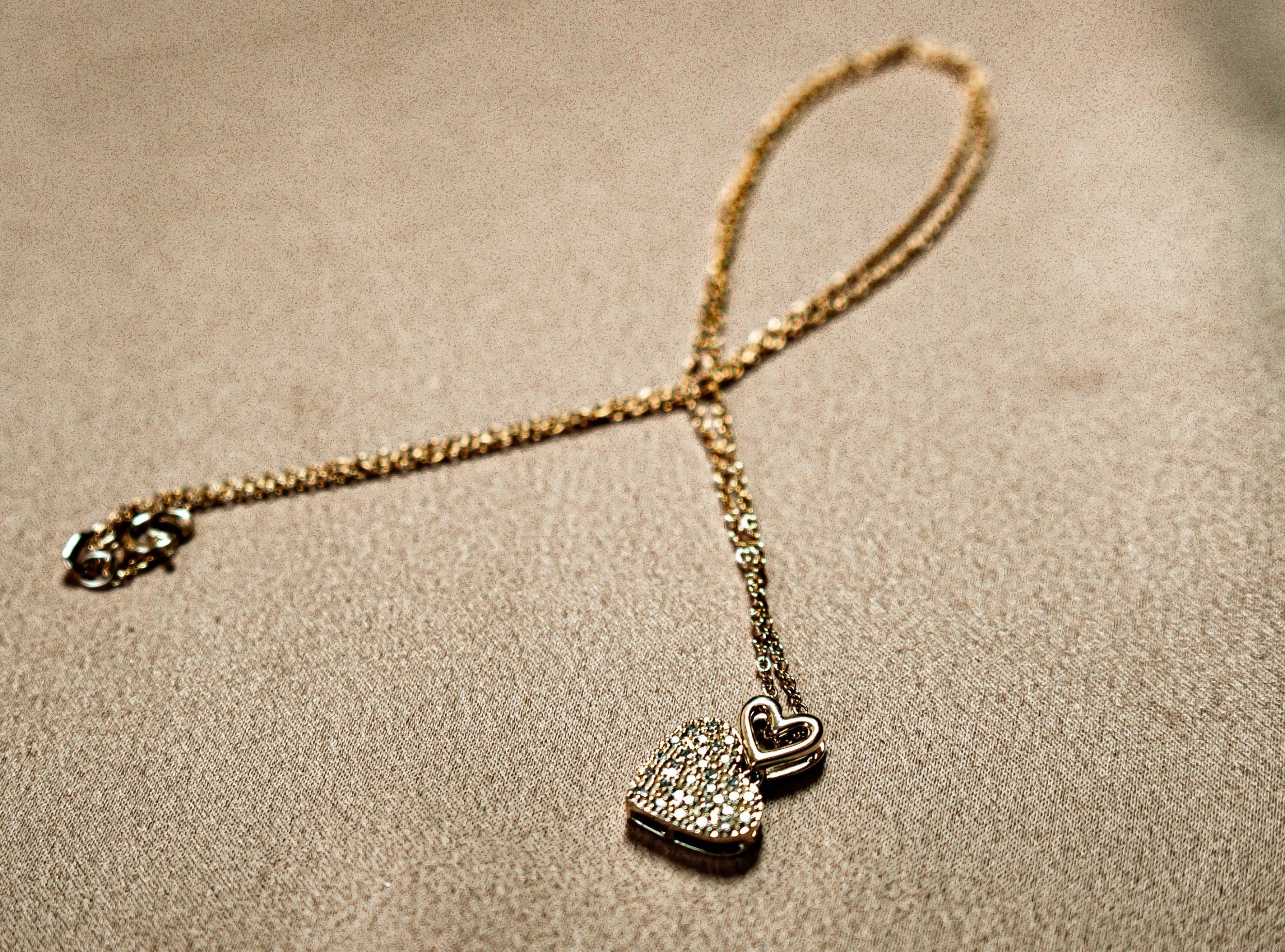 Gold and Diamond Pave Happy Heart Pendant